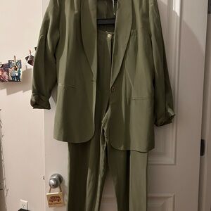 Olive Green Women's Suit Set